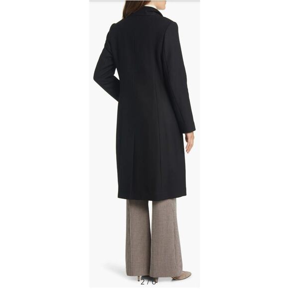 NWT $500 Cole Haan Wool Blend Full Zip Collar Coat Women's 10 Black C4 - Picture 4 of 17